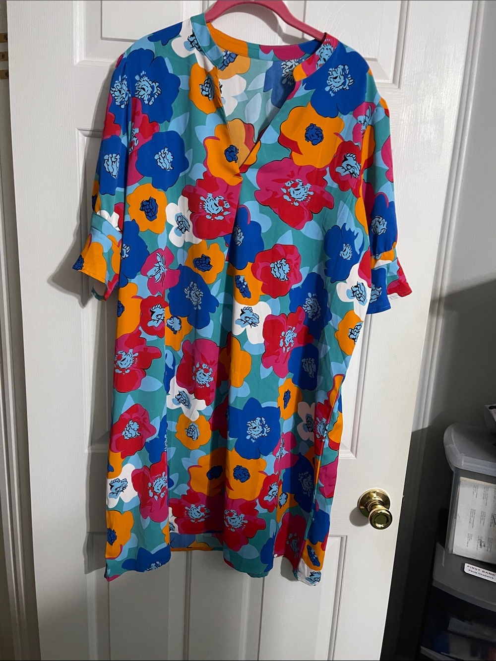 Vibrant Floral Mini Dress in Multi-Color